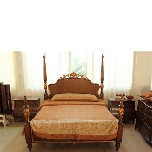 Four-poster, one-meter, eight-emperor bed