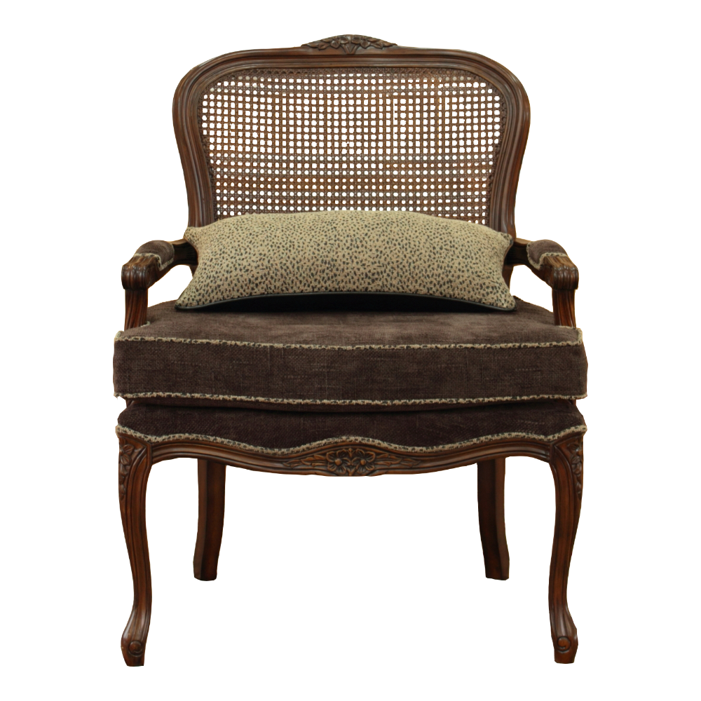 Louis XIV rattan back armchair (covering cloth)/(covering cloth, using spring cushion for seat cushion)/(covering)/(foreskin, using spring cushion for seat cushion)