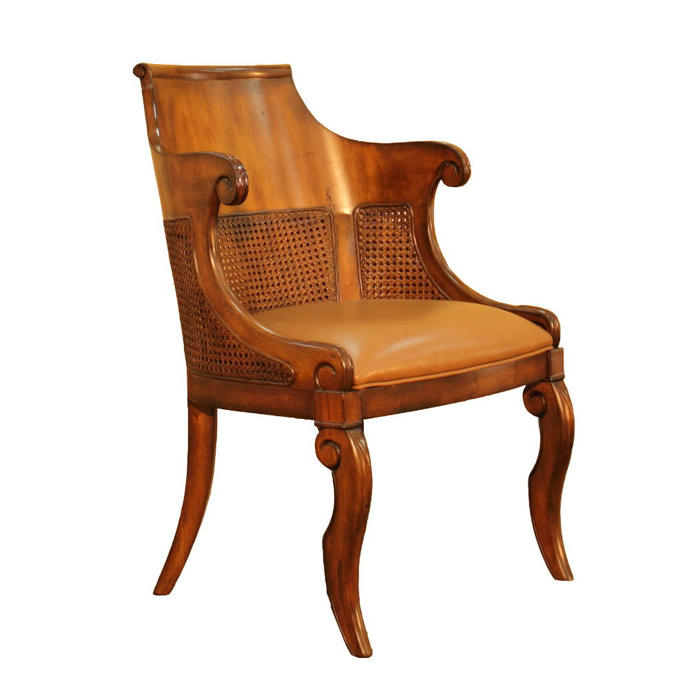 Rattan back leather seat dining chair (environmental protection leather)/(first layer leather)